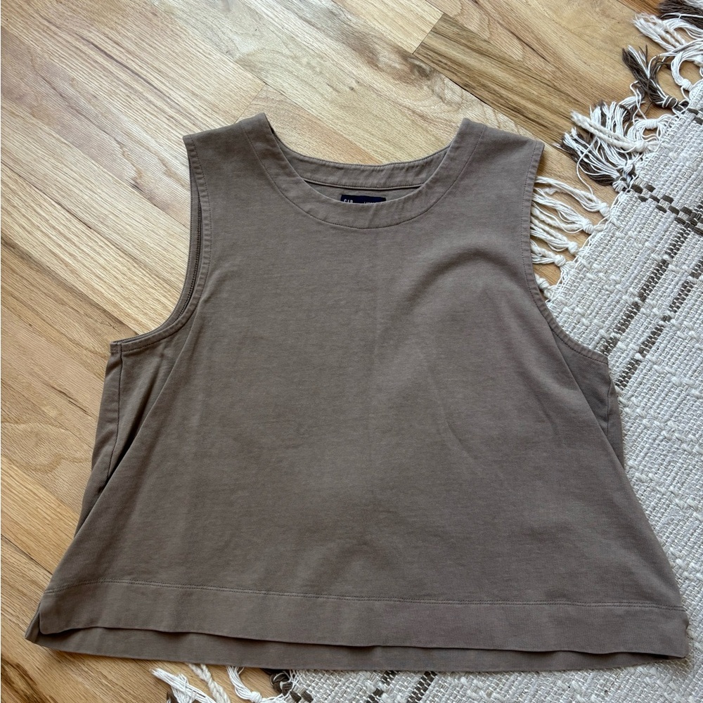 GAP 100% cotton shell tank top split hem